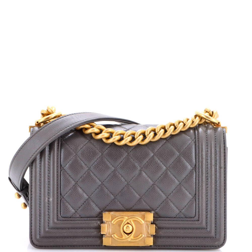Chanel Small Boy Flap Bag Quilted Caviar
